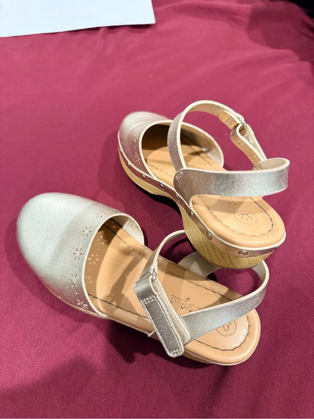 Cat & Jack Metallic Gold Girls' Clog Sandals